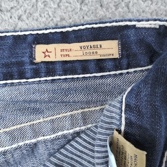 Big Star Voyager Loose Jeans 36x30 Blue Loose Distressed Baggy Grunge Y2K - Picture 7 of 16